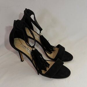 Saks Fifth Avenue Black Suede Women's Heels- Made in Italy